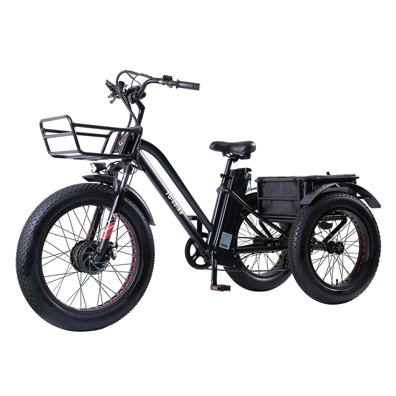 TG-T002 electric tricycle 24" 20" fat tire bicycle electric bike manufacturer 